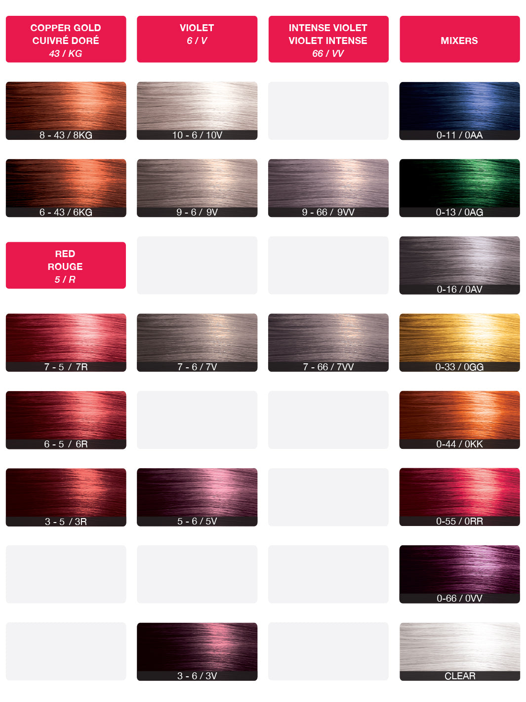 Colour Charts - Foil & Accessories - Hair Colour