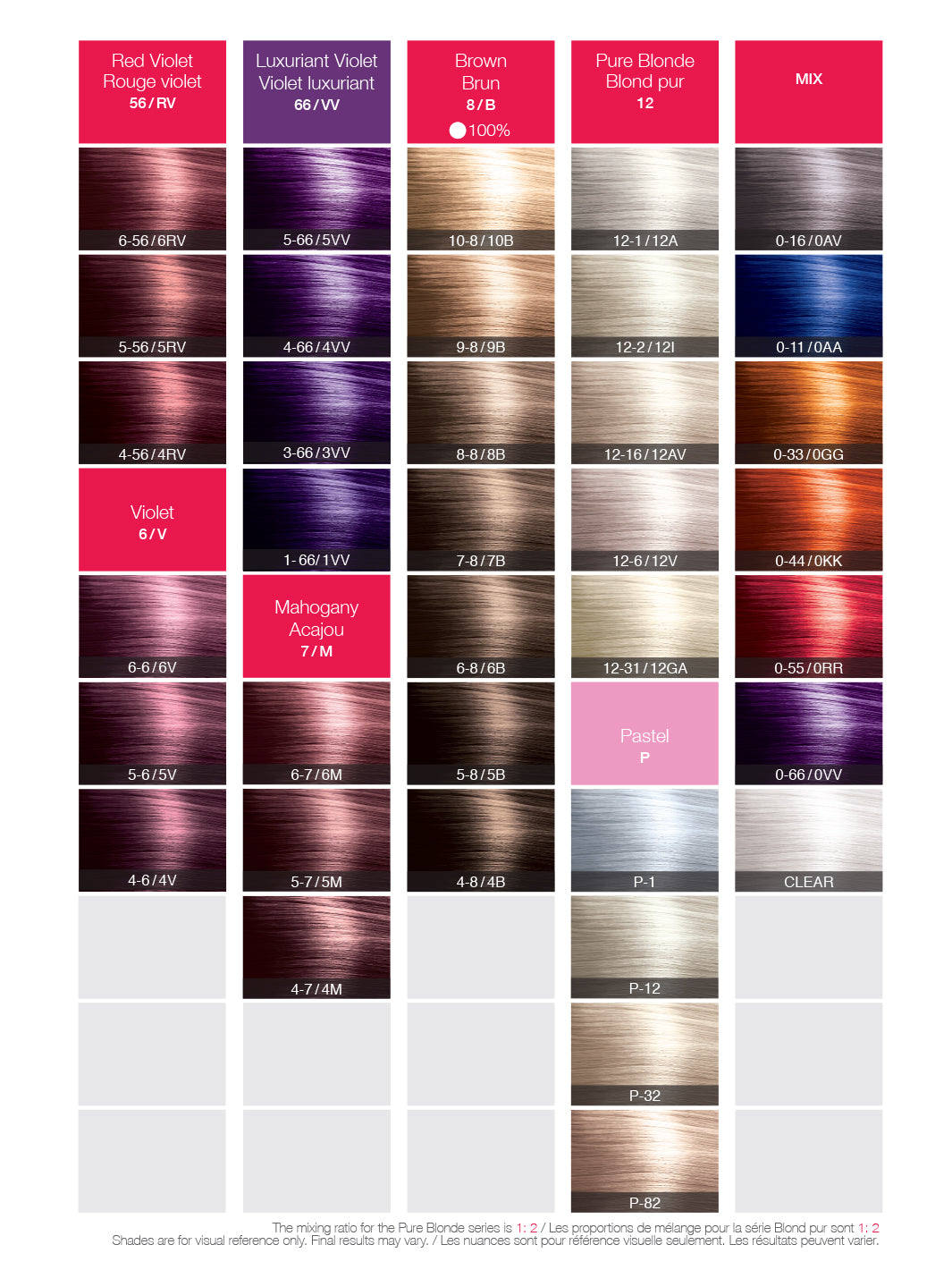 Calura Permanent Color Swatch Chart (digital copy) Oobalie Pro